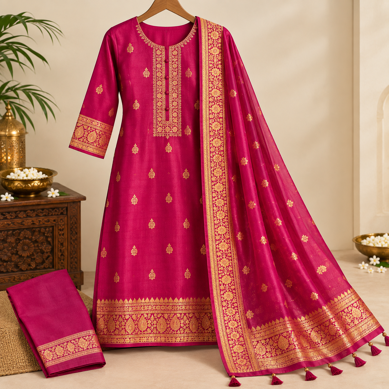 Silk Kurti with Dupatta