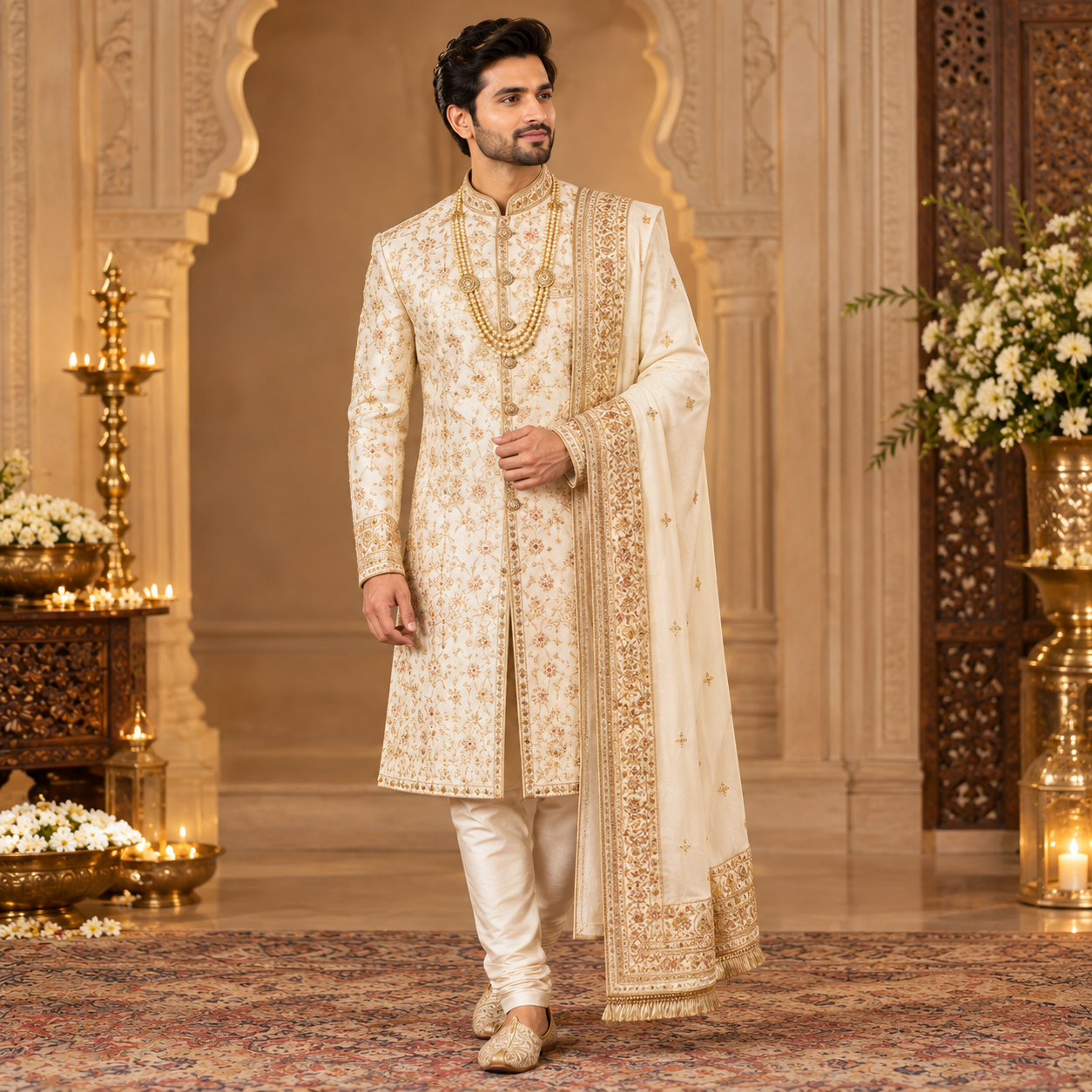Wedding Sherwani with Zari