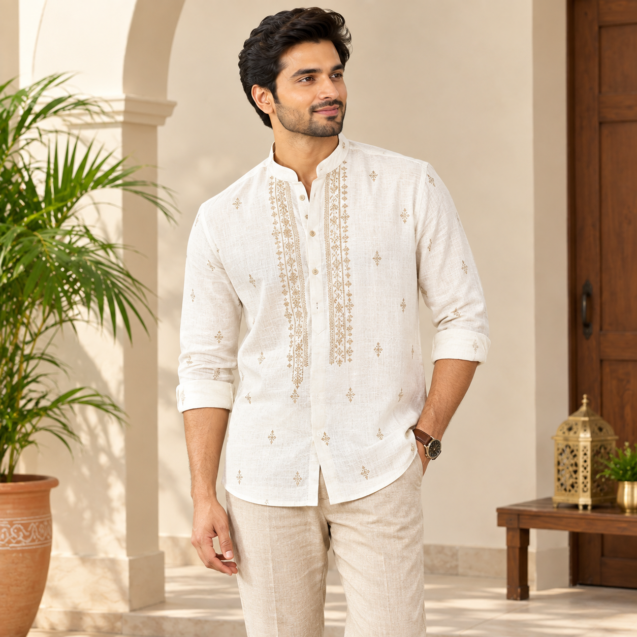 Casual Linen Ethnic Shirt