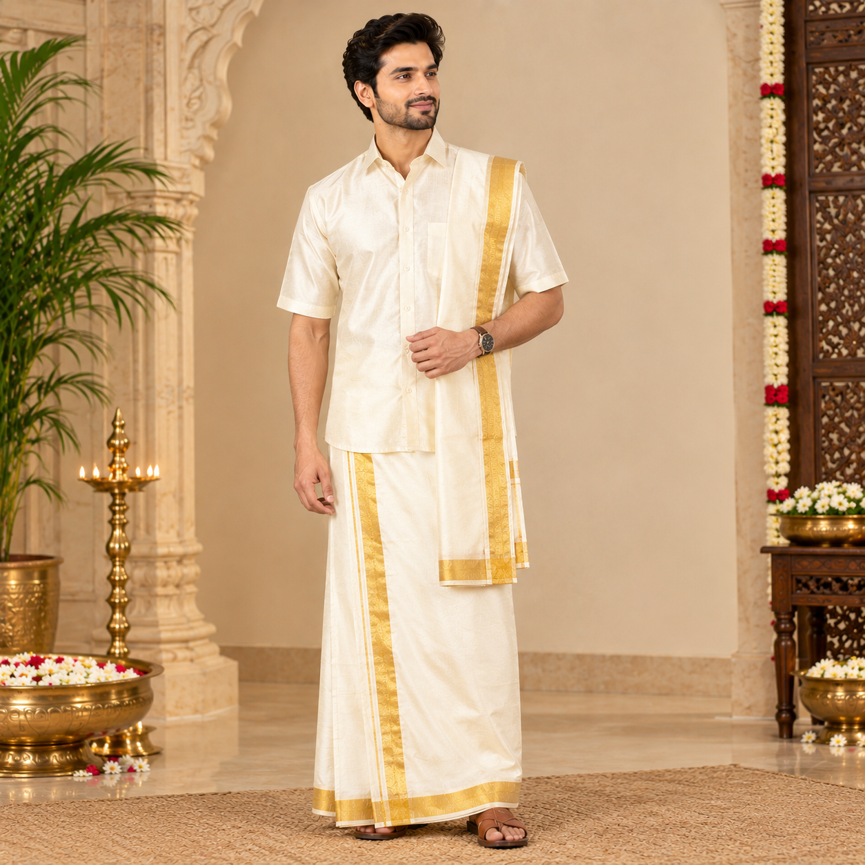 Festive Silk Blend Dhoti